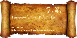 Temesvári Márta névjegykártya