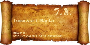 Temesvári Márta névjegykártya